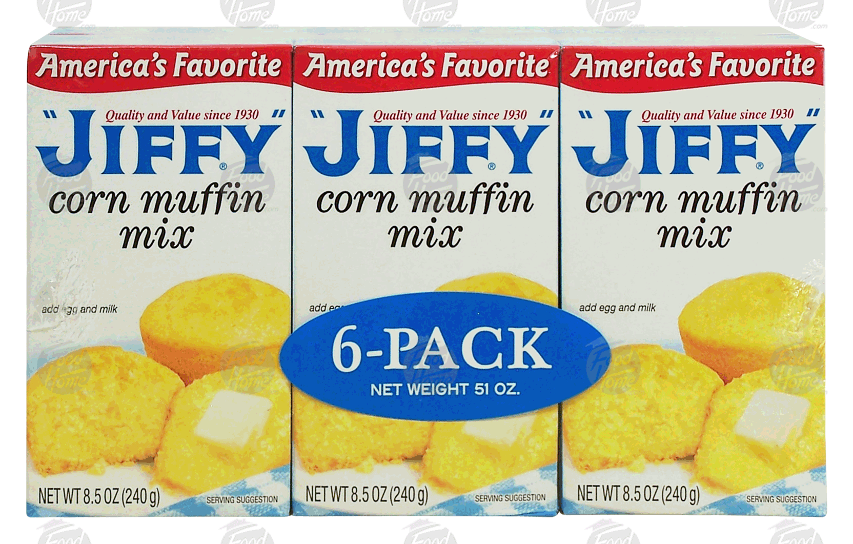 Jiffy  corn muffin mix 6-count, add egg and milk Full-Size Picture